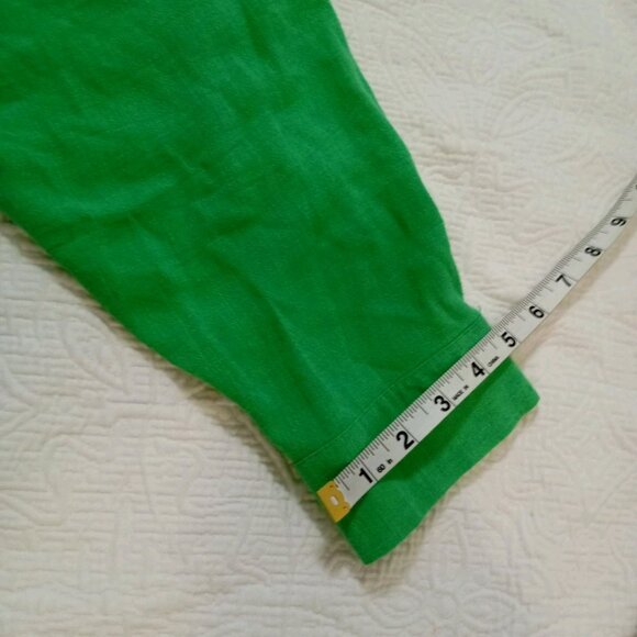 OSOS DESIGN Linen Blend Sz 24 Curve Lime Green Longsleeve  Blouse Womens Top - Picture 9 of 12